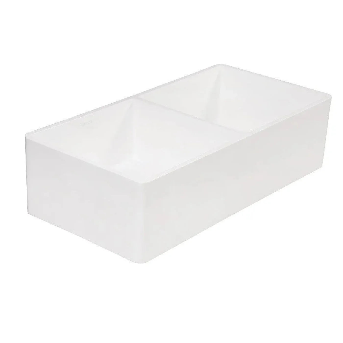 Kingston Brass Arcticstone 36 in. Solid Surface Farmhouse Apron Front Kitchen Sink in Matte/Glossy White - GPFA361810BCD