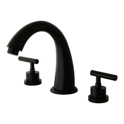 Kingston Brass Manhattan Two-Handle 3-Hole Deck Mount Roman Tub Faucet in Oil Rubbed Bronze - KS2365CML