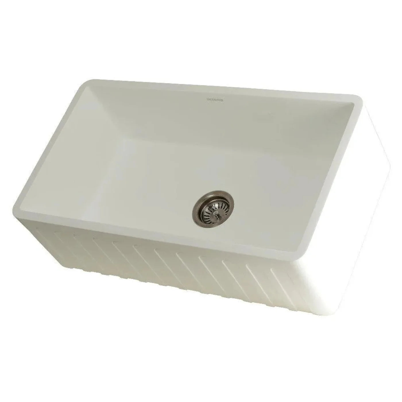Kingston Brass 33 in. Solid Surface Matte Stone Apron Front Farmhouse Single Bowl Kitchen Sink in Matte White - GKFA331810CD
