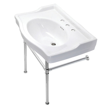 Kingston Brass Victorian 30 in. Console Sink with Stainless Steel Legs