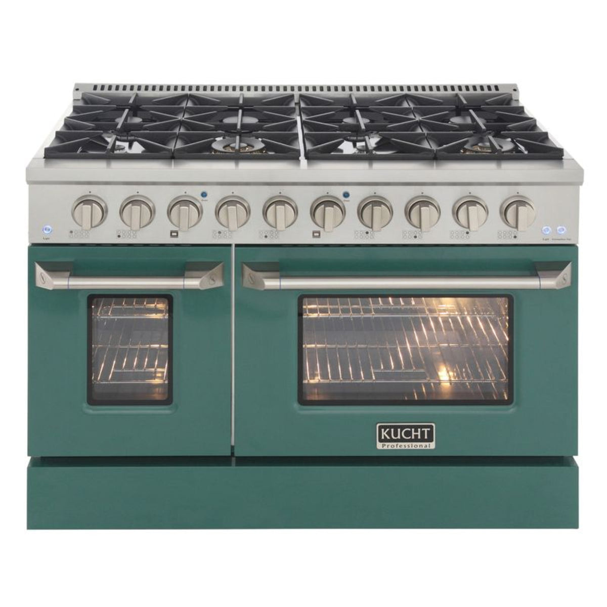 GREE  Kucht 48 Inch Professional KNG Series Natural Gas Stainless Steel Range with Green Oven Door - KNG481-G