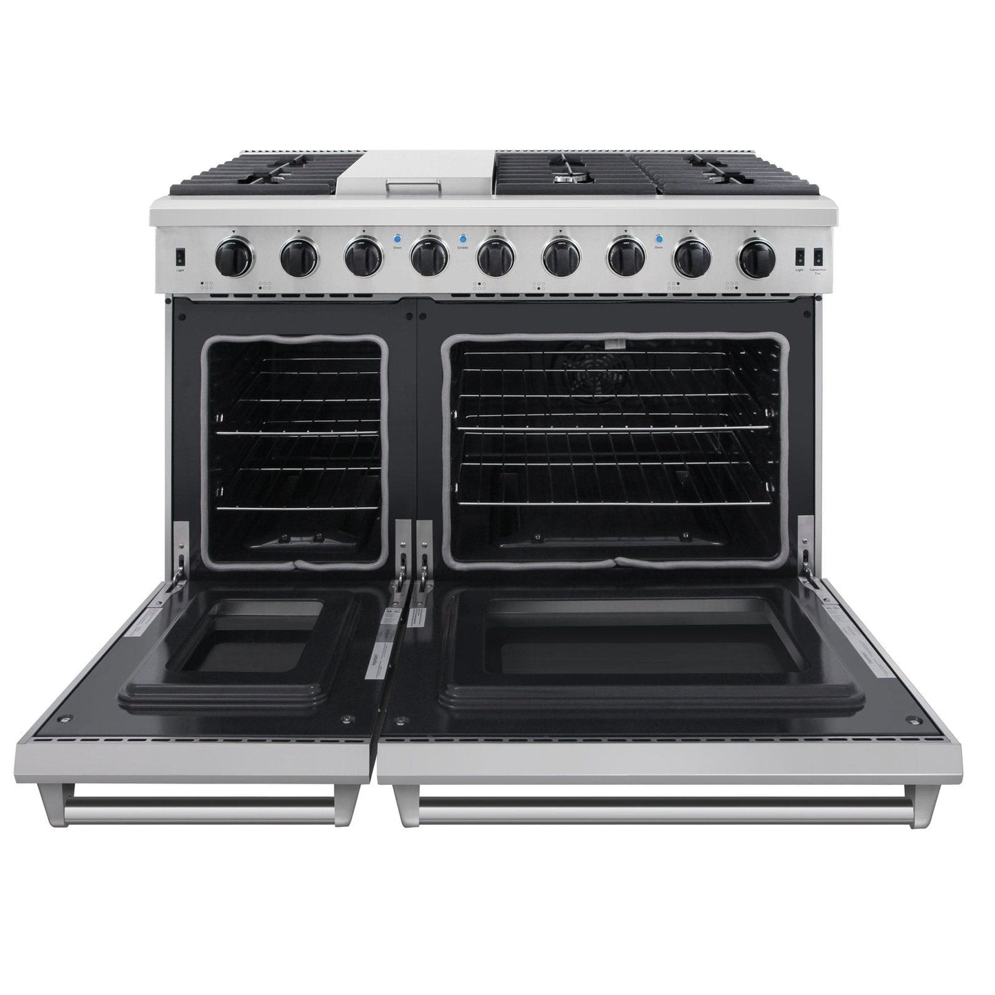 Double Oven 48 inch 6.8 cu. ft. Natural Gas Range in Stainless Steel - Heat AC & Co.