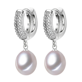 Freshwater Pearl Drop Earrings in Sterling Silver – Handcrafted Natural Jewelry for Women