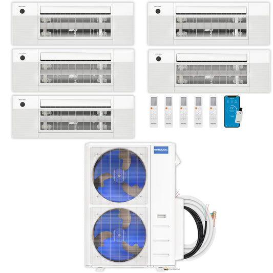MRCOOL DIY 5th Gen Mini Split - 5-Zone 55,000 BTU Ductless Air Conditioner and Heat Pump Condenser with 18K + 18K + 12K + 6K + 6K Ceiling Cassette Air Handlers