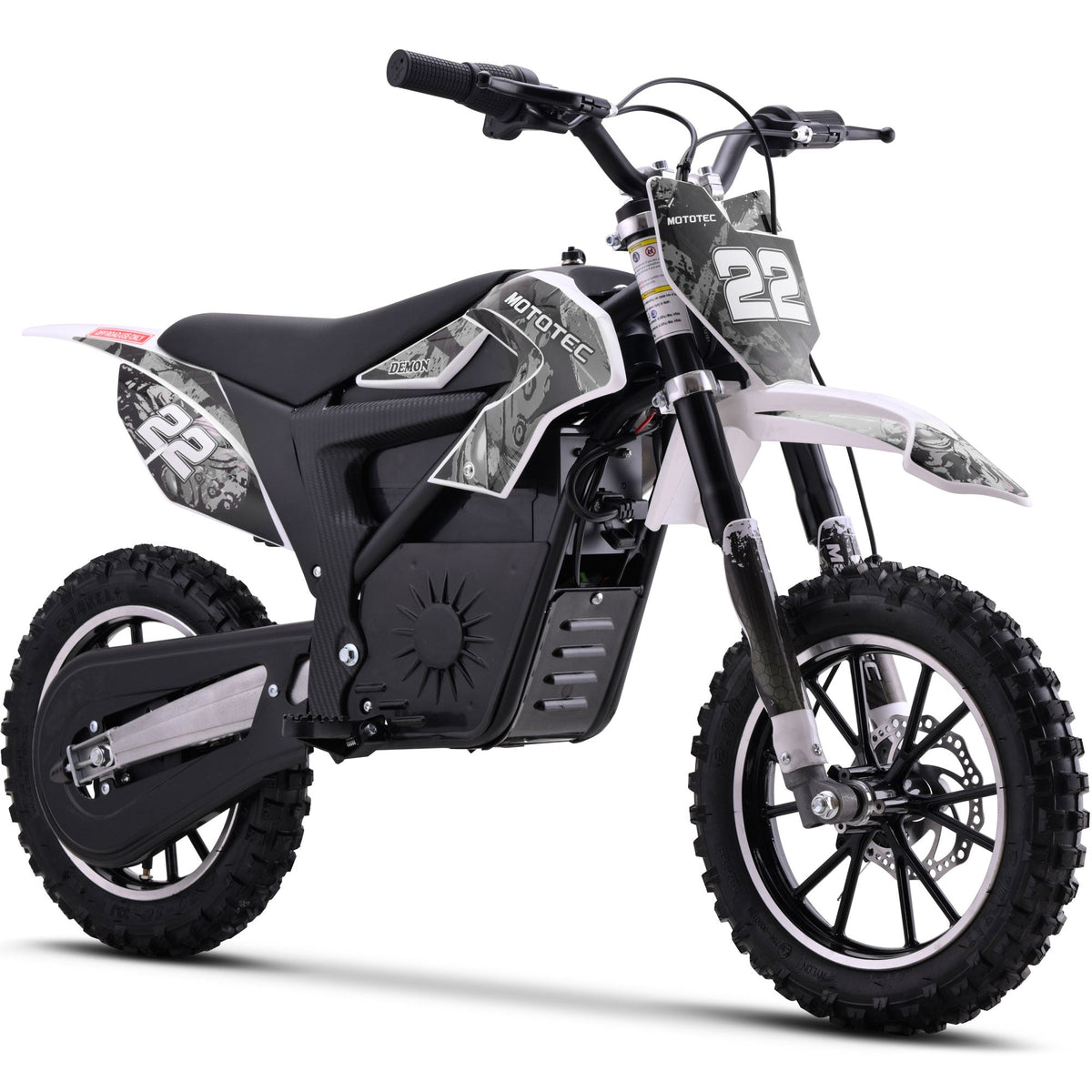 MotoTec 36v 790w Demon Electric Dirt Bike Lithium White