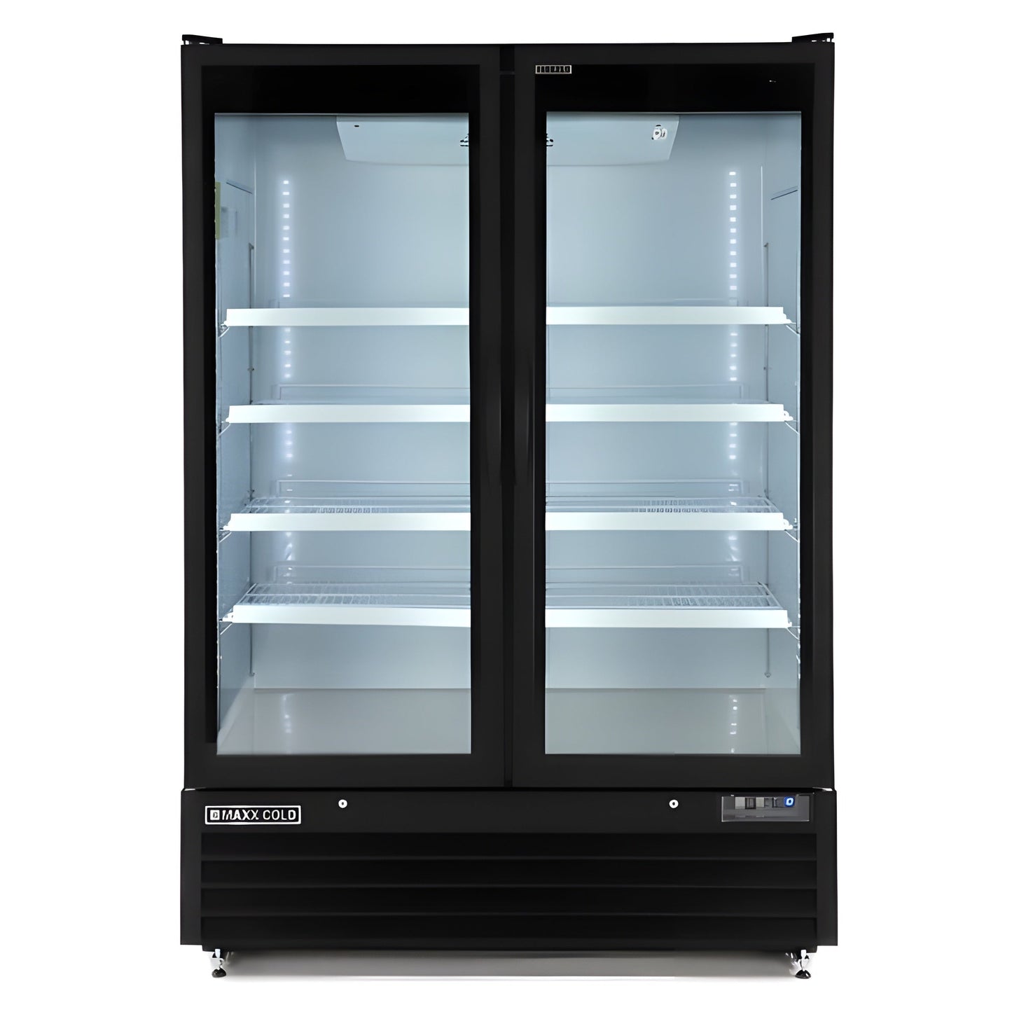 Maxx Cold Double Glass Door Merchandiser Freezer, Large Storage Capacity, 50 cu. ft., in Black - MXGDM-50FBHC