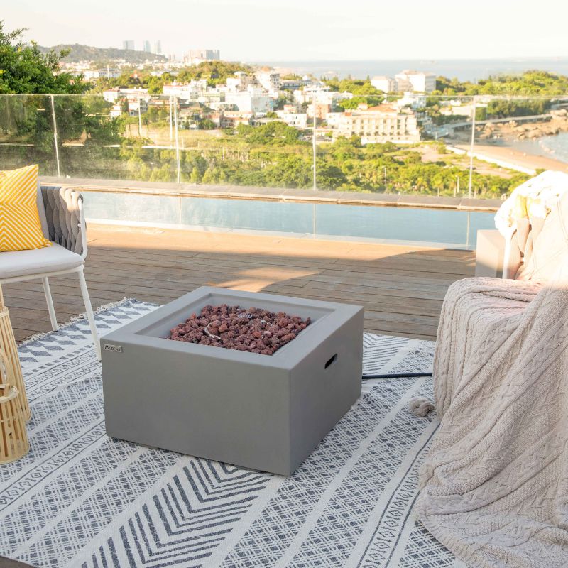 Modeno Ridgefield Fire Pit Balcony with View Set Up