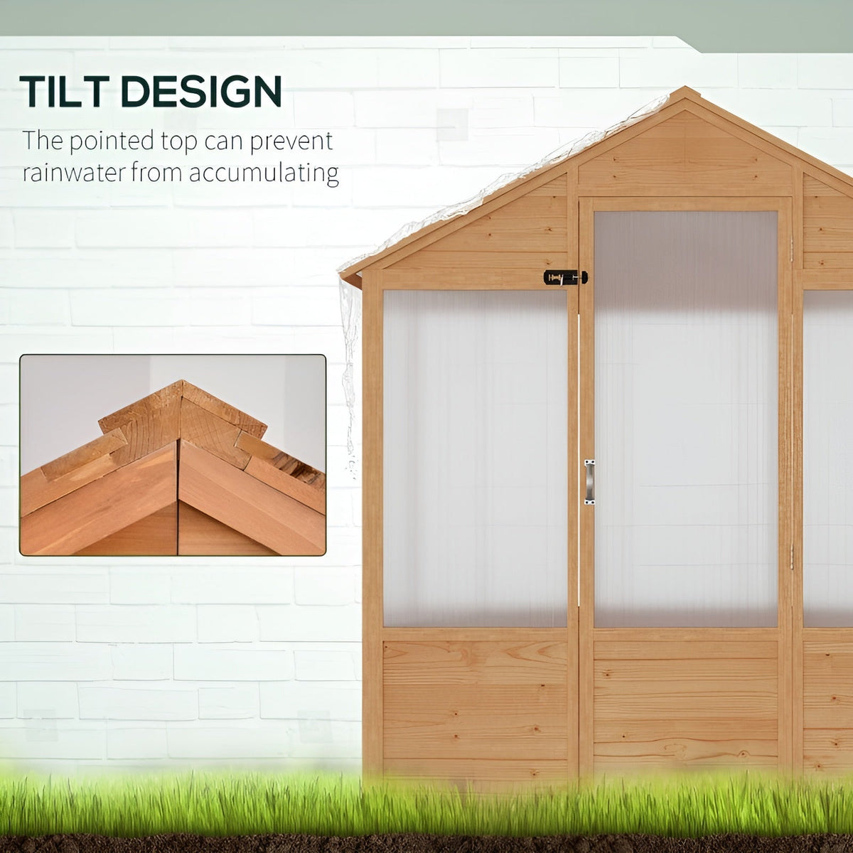 Outsunny 6' x 4' x 7' Wooden Greenhouse - 845-747