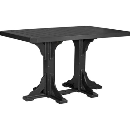 LuxCraft 4' x 6' Counter Height Poly Rectangular Table - P46RTCHB