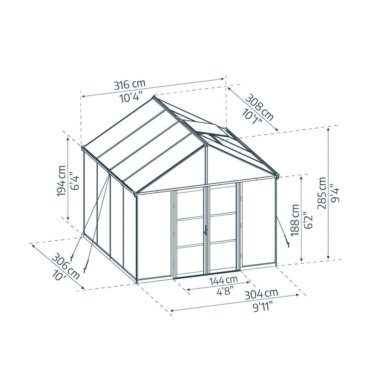 Palram - Canopia | Aria Greenhouse with Polycarbonate Glazing - HG5728