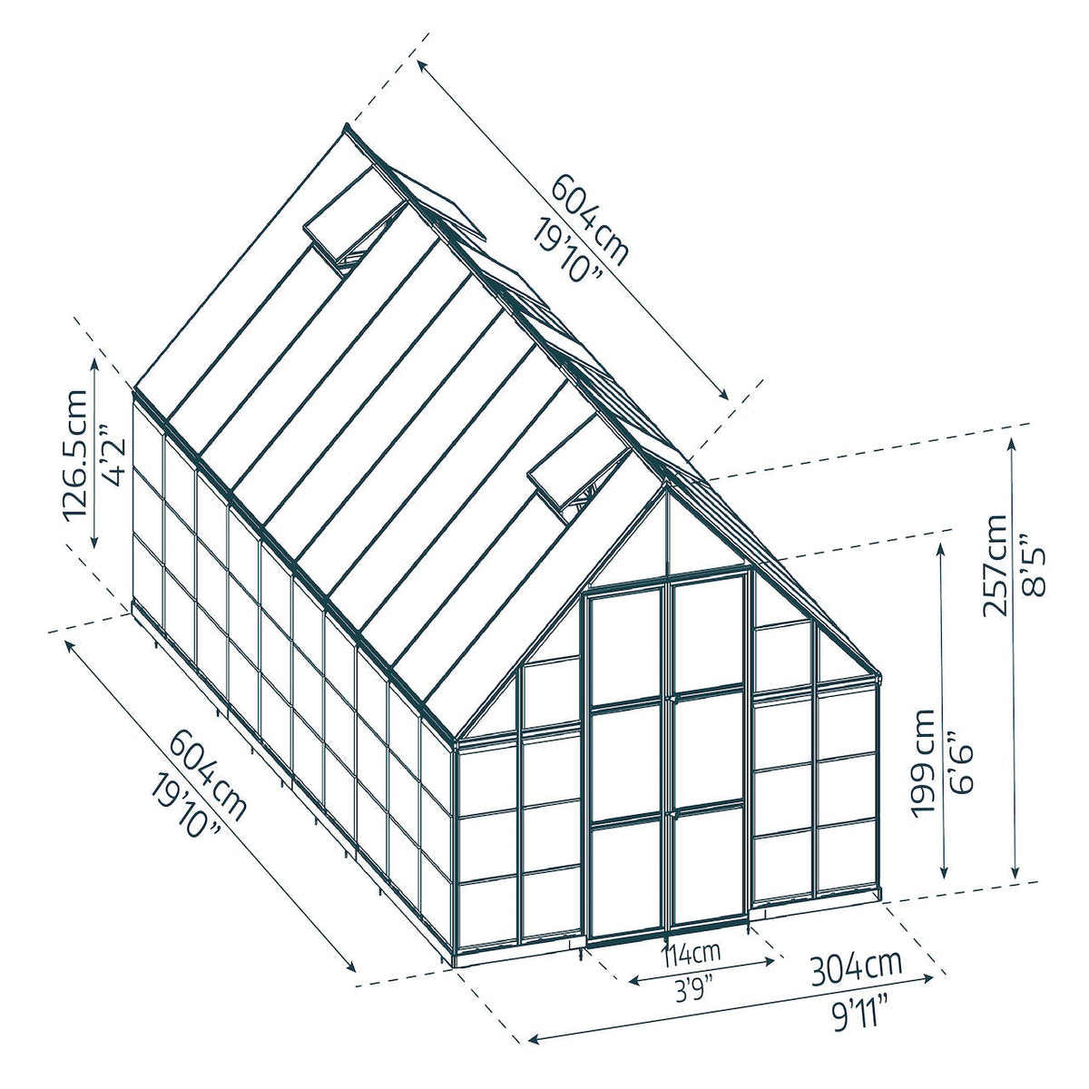 Palram - Canopia | Balance Greenhouse Kit With Clear 0.8mm Polycarbonate Glazing - HG6108G