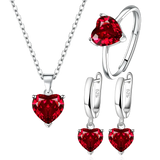 925 Silver Heart Zircon Jewelry Set