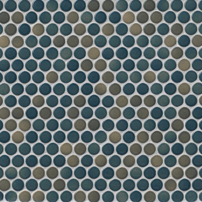 PennyRoundThunderstormPorcelainMosaicTile