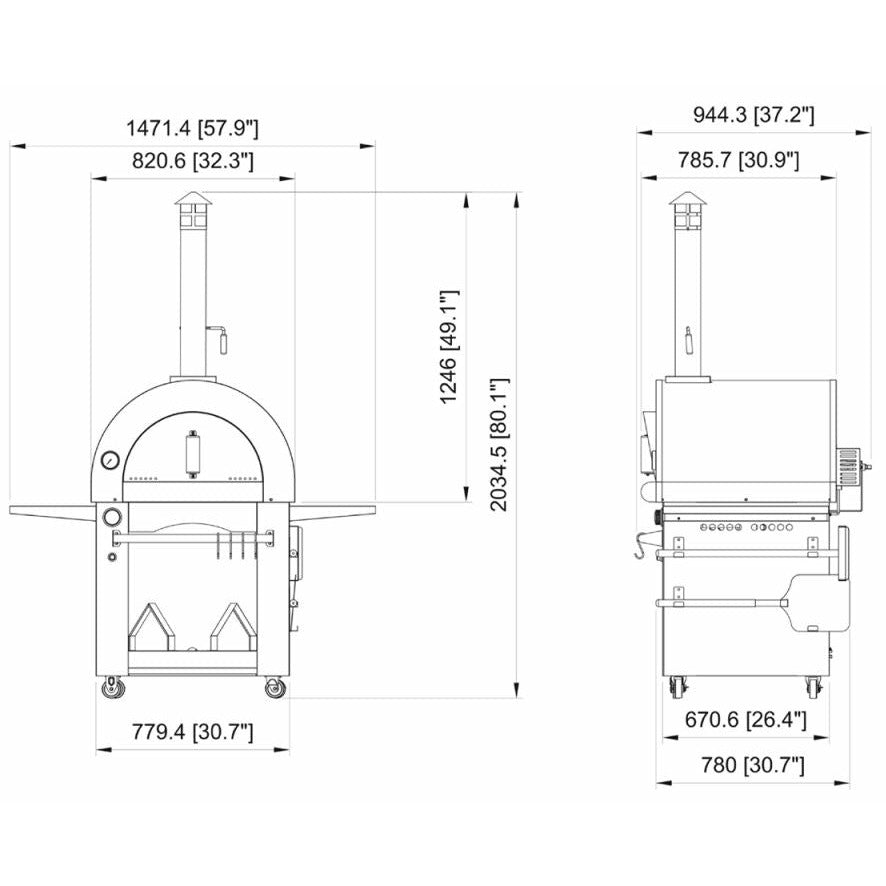 Pinnacolo Ibrido Hybrid Outdoor Pizza Oven