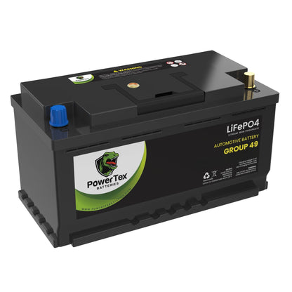 PowerTex 2006 BMW 325xi Car Battery BCI Group 49 / H8 Replacement Lithium LiFePO4 Automotive Battery - PTLG49-857