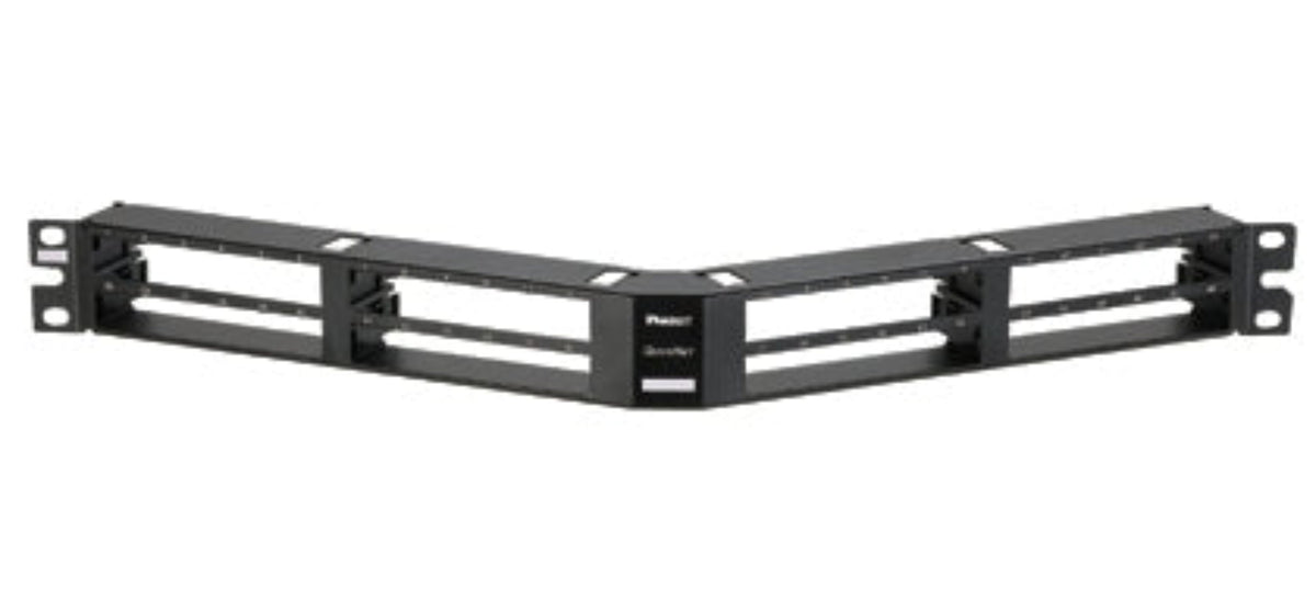 Panduit QN Patch Panel, Angled, 48 Port, 1 RU - QAPP48HDBL