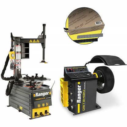 Ranger R980XR Tire Changer+DST2420 Wheel Balancer+Adhesive Tape Weights Combo