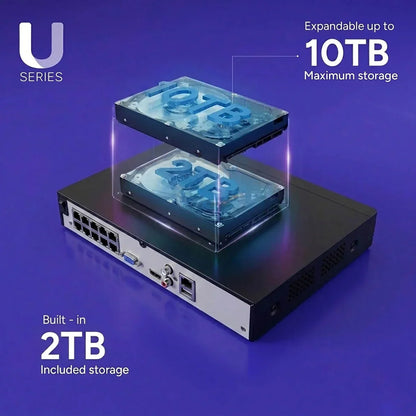 Lorex Connect U Series 4K 8-Channel Wired NVR System with U3 2K+ PoE Turret Cameras - 2TB (Cables not included)