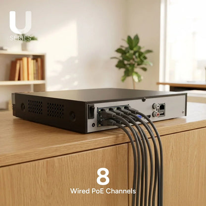 Lorex Connect U Series 4K 8-Channel Wired NVR System with U3 2K+ PoE Turret Cameras - 2TB (Cables not included)