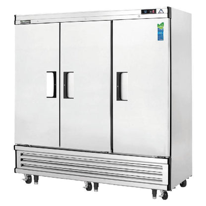 Everest - EBR3, Commercial 74" Three Solid Door Reach-In Refrigerator 71 cu.ft. - EBR3