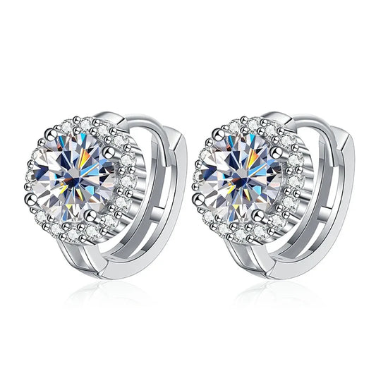 Serenity Day 2ct D Color Moissanite Hoop Earrings