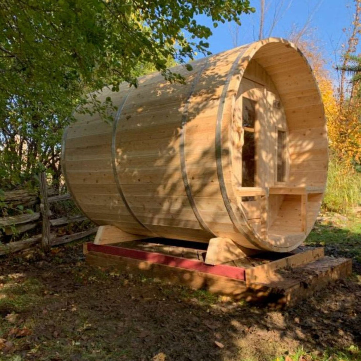 Dundalk Leisurecraft Canadian Timber Serenity 4 Person Barrel Sauna - CTC2245W
