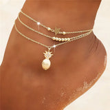 Ankle Bracelets for Women – Boho Gold & Silver Tassel Chain with Snake, Starfish, and Heart Charms