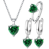 925 Silver Heart Zircon Jewelry Set