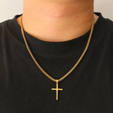 Cross Pendant Necklace - Hip-Hop Style Link Chain for Men and Women