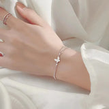 Silver Zircon Butterfly Bracelet