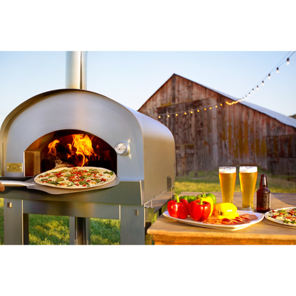 Solé Gourmet 32 Inch Italia Wood Fired Oven with Cart LifeStyle
