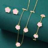 Five Piece Petal Clover Jewelry Set