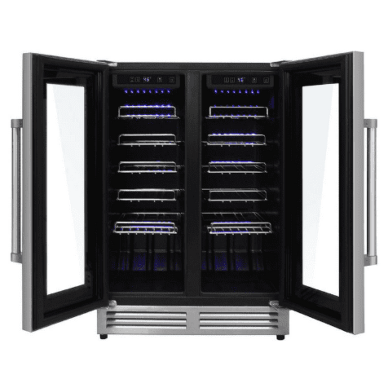 Thor Kitchen Appliance Package - 48 in. Gas Range, Range Hood, Refrigerator with Water and Ice Dispenser, Dishwasher, Wine Cooler, Microwave, AP-LRG4807U-14