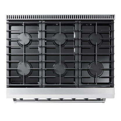 Thor Kitchen Appliance Package - 36 in. Liquid Propane Range, Refrigerator, Dishwasher, AP-LRG3601ULP-2