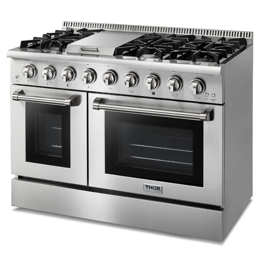 Natural Gas Range 48 inch 6.7 cu. ft. in Stainless Steel - Heat AC & Co.