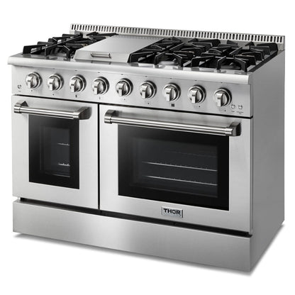 Propane Gas Range 48 inch 6.7 cu. ft. in Stainless Steel - Heat AC & Co.