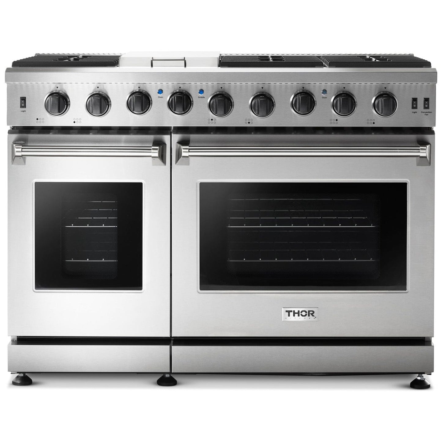Double Oven 48 inch 6.8 cu. ft. Natural Gas Range in Stainless Steel - Heat AC & Co.