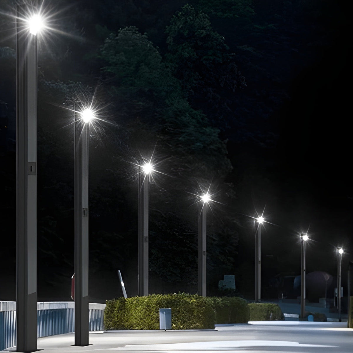 AVS Energy Solar Urban Light 20 Watt 3000 Lumens 5000K Black Housing Pathway Lighting Landscape Light Solar Resistant Bollard Light - AVS-TOTEM-20W
