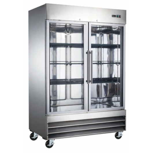 Adcraft USFZ-2D-G U-STAR Two Section Reach-In Glass Door Freezer - ACUSFZ2DG