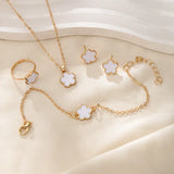 Five Piece Petal Clover Jewelry Set