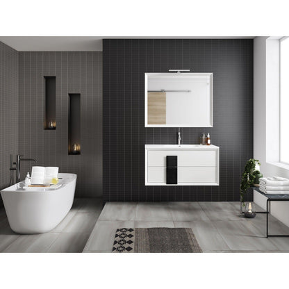 Lucena Bath DÃ©cor Cristal 32" Bathroom Vanity in White, Black, Grey, White and Black, White and Grey or Black and Grey - Backyard Provider