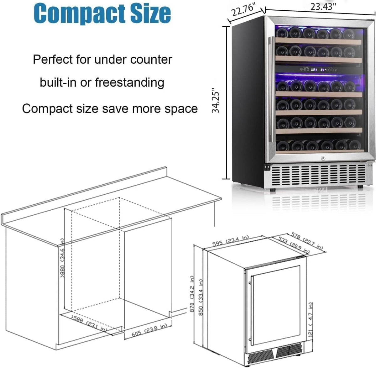 Antarctic Star 24" Wine Cooler Beverage Refrigerator - W51145B