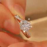 925 Silver 18K White Gold Moissanite Diamond Ring