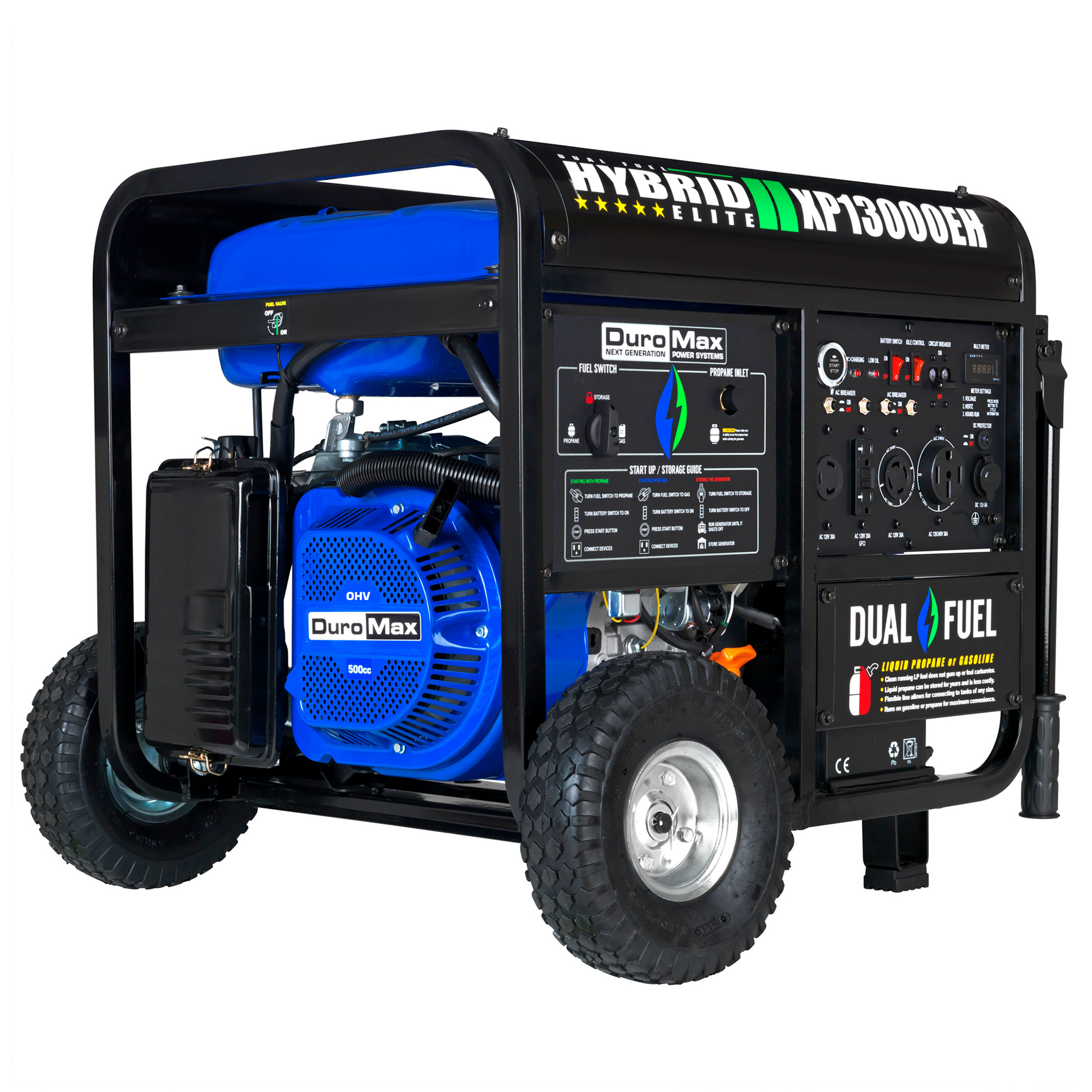 DuroMax 13,000 Watt Portable Dual Fuel Gas Propane Generator - XP13000EH - Engines & Co.