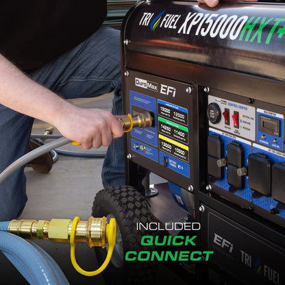 DuroMax XP15000HXT+ 15,000-Watt  500cc EFI Electric Start Tri Fuel Portable Generator