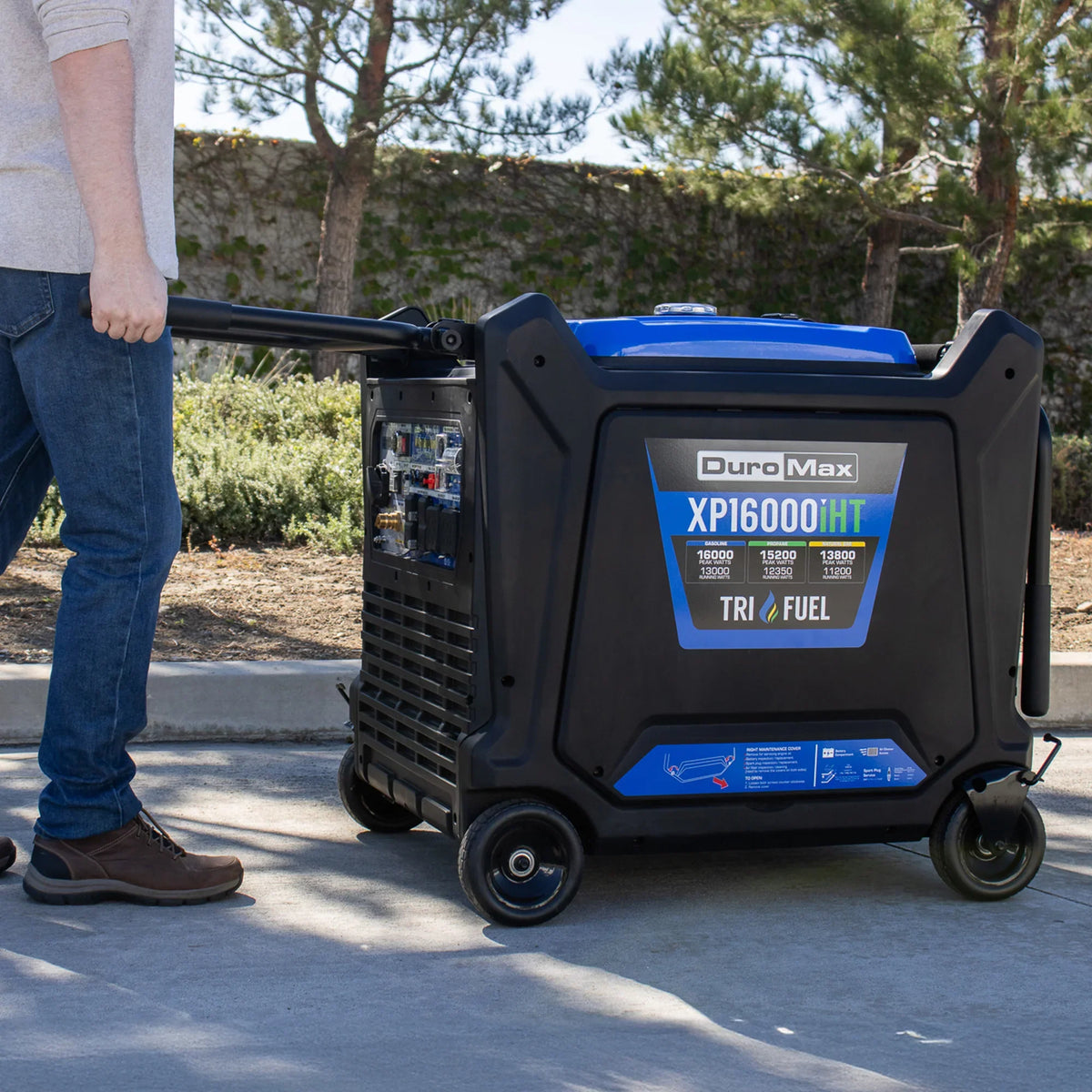 DuroMax 16,000 Watt V-Twin Tri Fuel Portable Digital Inverter Generator