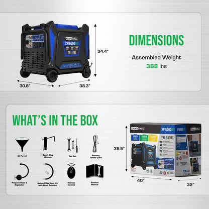 DuroMax 16,000 Watt V-Twin Tri Fuel Portable Digital Inverter Generator