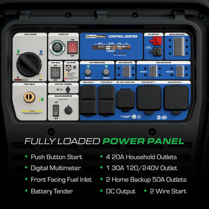 DuroMax 28,000 Watt V-Twin Tri Fuel Portable Digital Inverter Generator