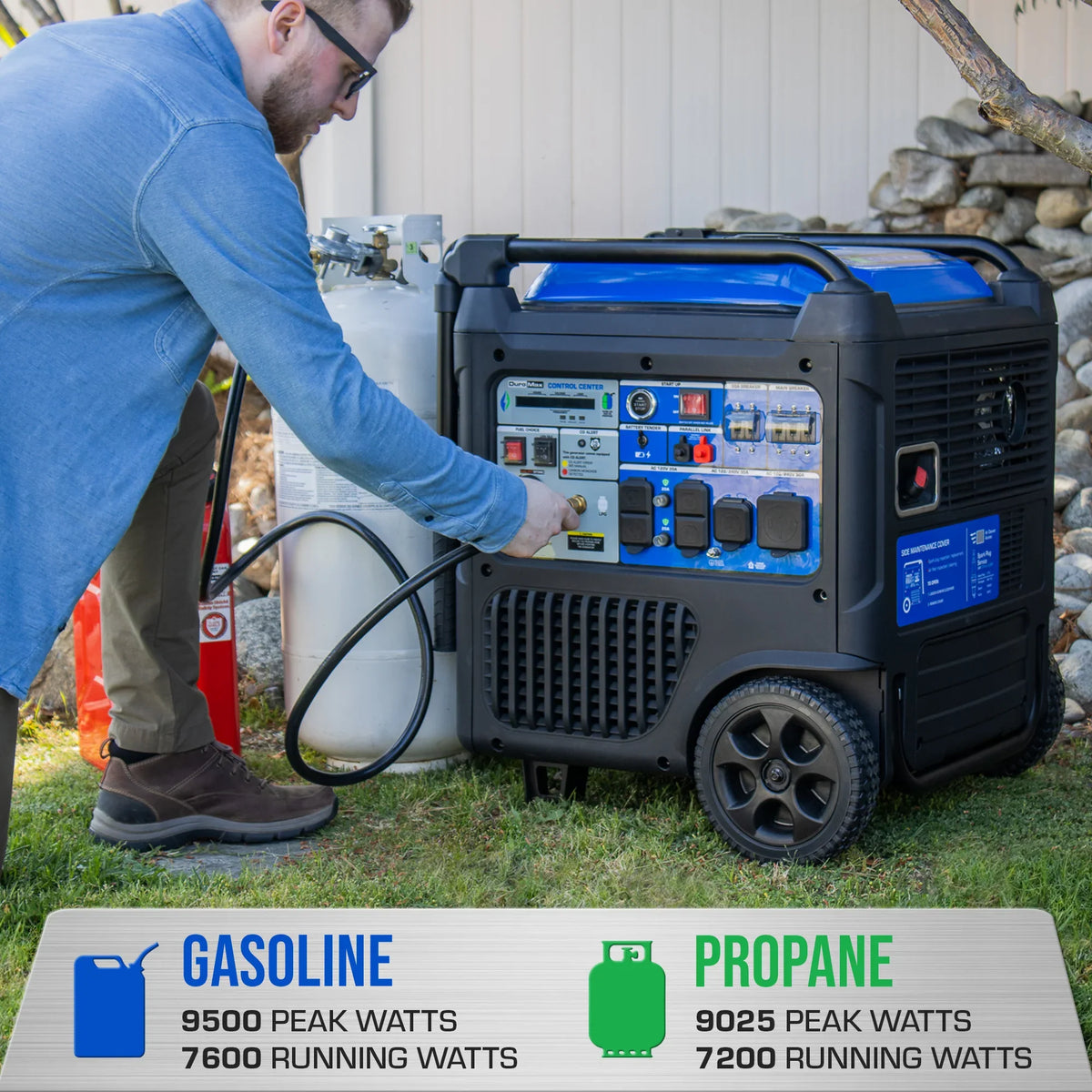 DuroMax 9,500 Watt Portable Dual Fuel Inverter Generator w/ CO Alert