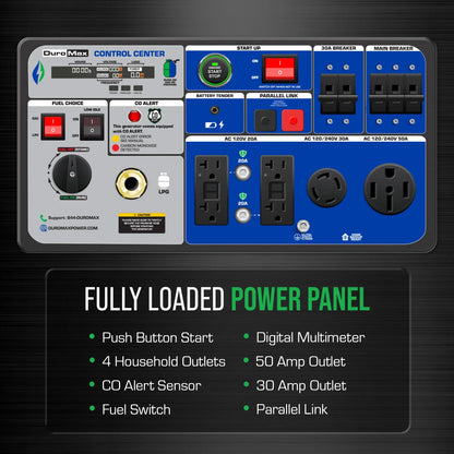 DuroMax 9,500 Watt Portable Dual Fuel Inverter Generator w/ CO Alert